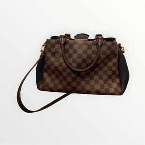 LOUIS VUITTON Damier Ebene Cuir Taurillon Brittany Black
